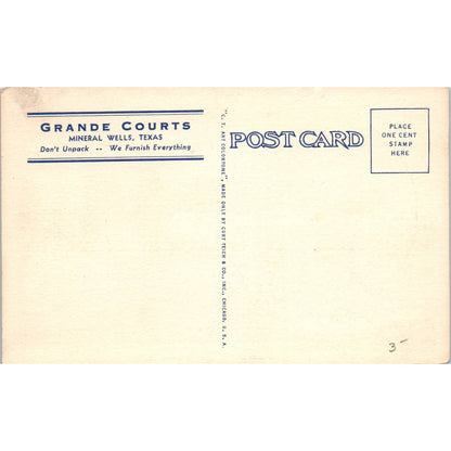 Grande Courts Mineral Wells Texas - Original Postcard TJ7-RP2