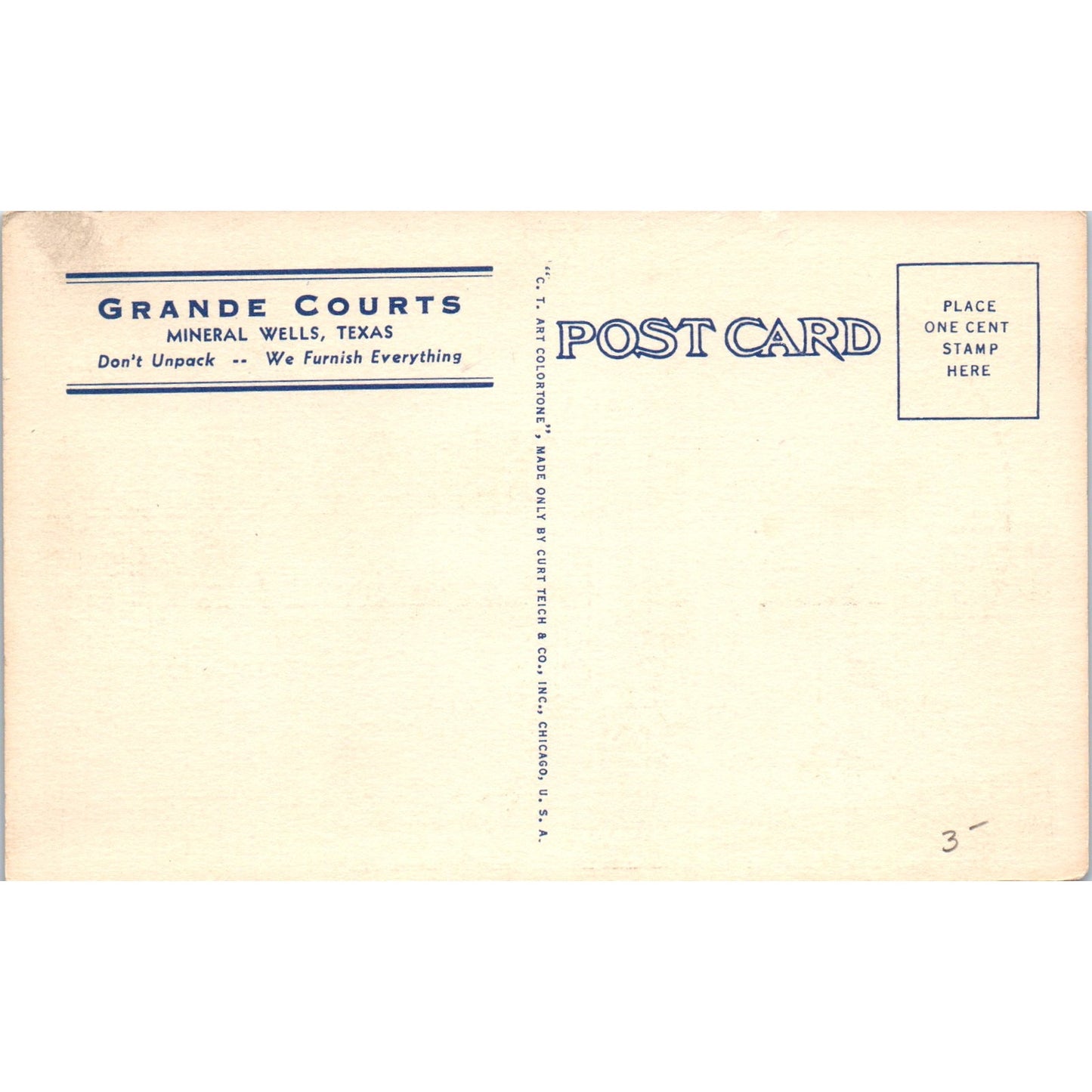 Grande Courts Mineral Wells Texas - Original Postcard P3-4