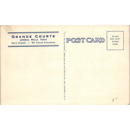 Grande Courts Mineral Wells Texas - Original Postcard P3-4
