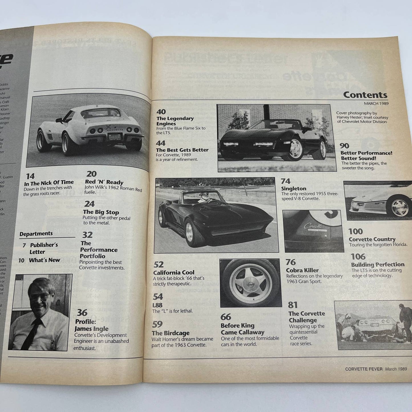 1989 March Corvette Fever Magazine LT58 BUILDING THE KING TG1