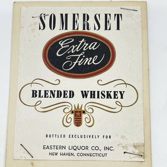 Somerset Whiskey Label Eastern Liquor Co. New Haven Connecticut