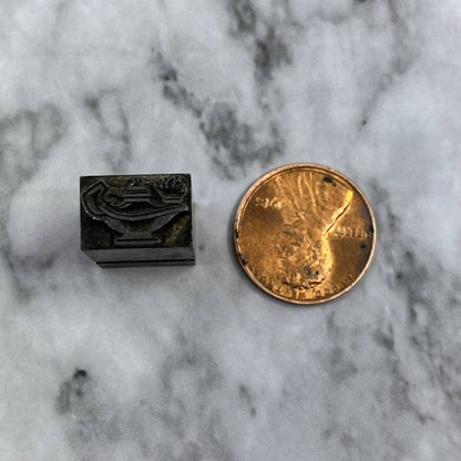Vintage Printing Letterpress Printers Block Plate Genie Oil Lamp SE831