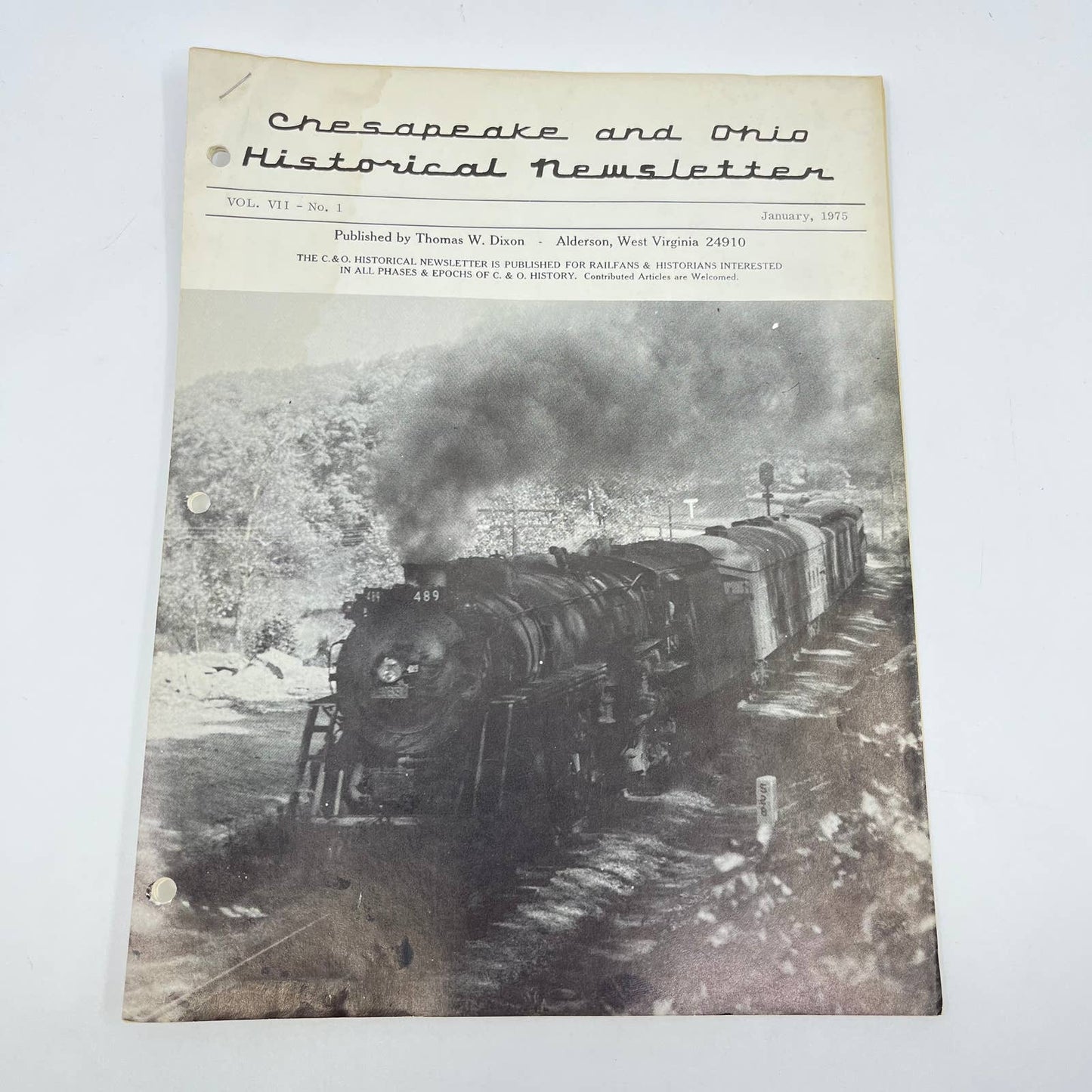 1975 Jan Chesapeake and Ohio Historical Newsletter C&O RR Thomas Dixon WV TE2