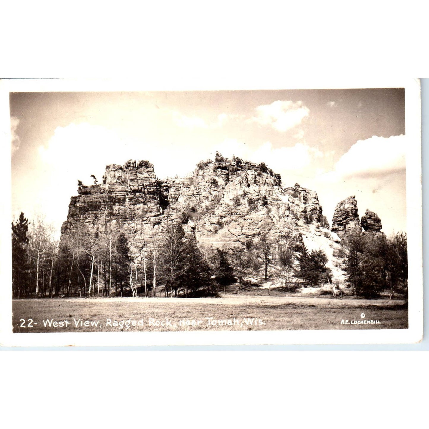 Ragged Rock West View Tomah 1943 Wisconsin RPPC Original Postcard TJ9-P3