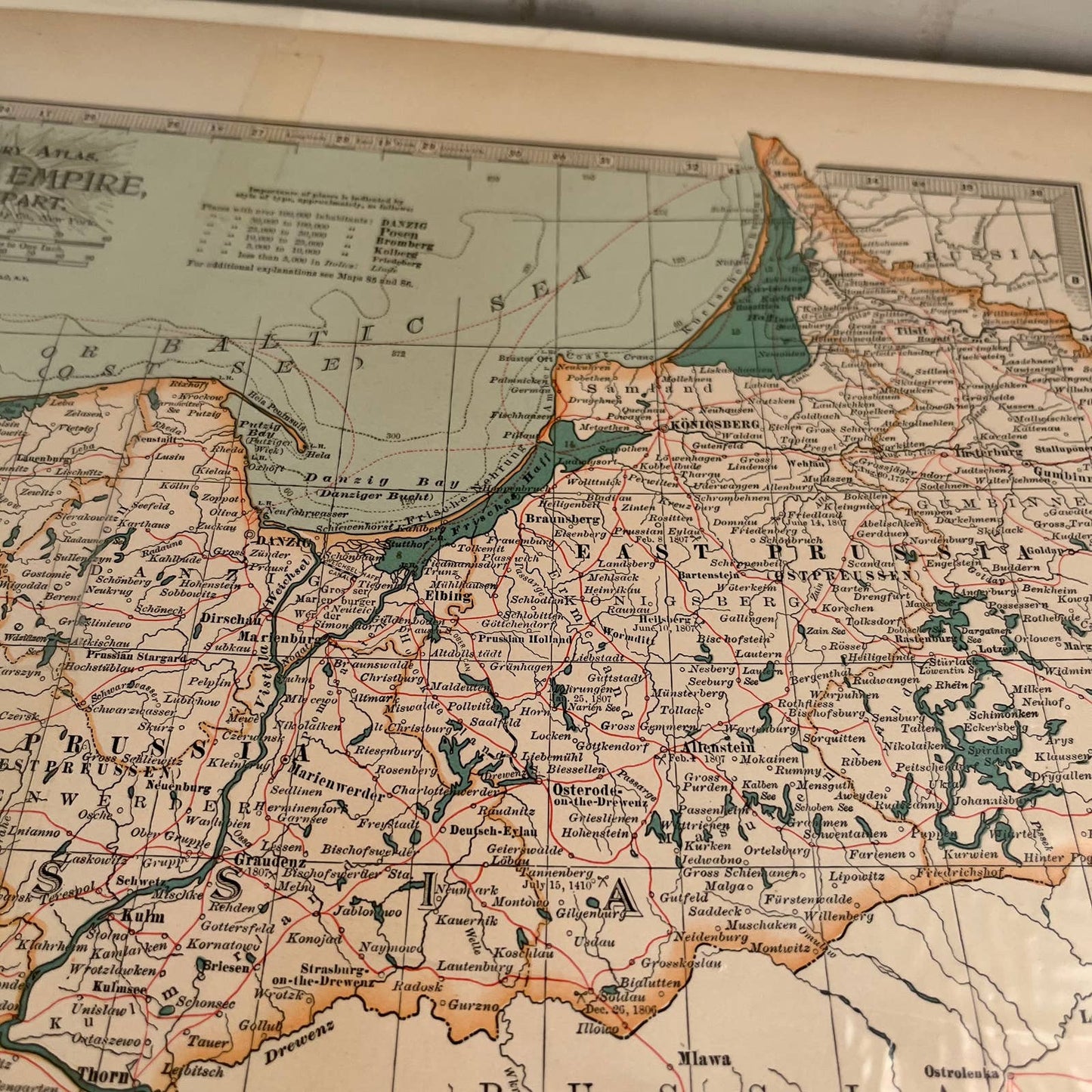 1897 Century Atlas Map of EASTERN GERMAN EMPIRE PRE WWI Engraved 12.5x17 FL5