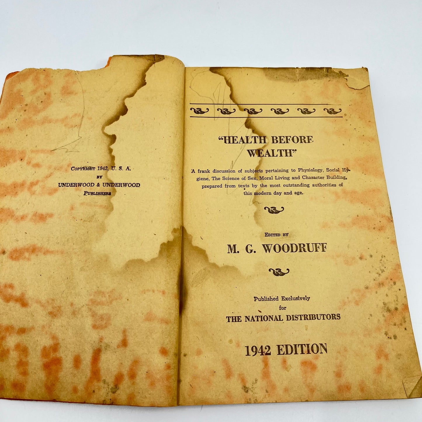 1942 Health Before Wealth Sex Guide for Men National Social Hygiene League L1-5