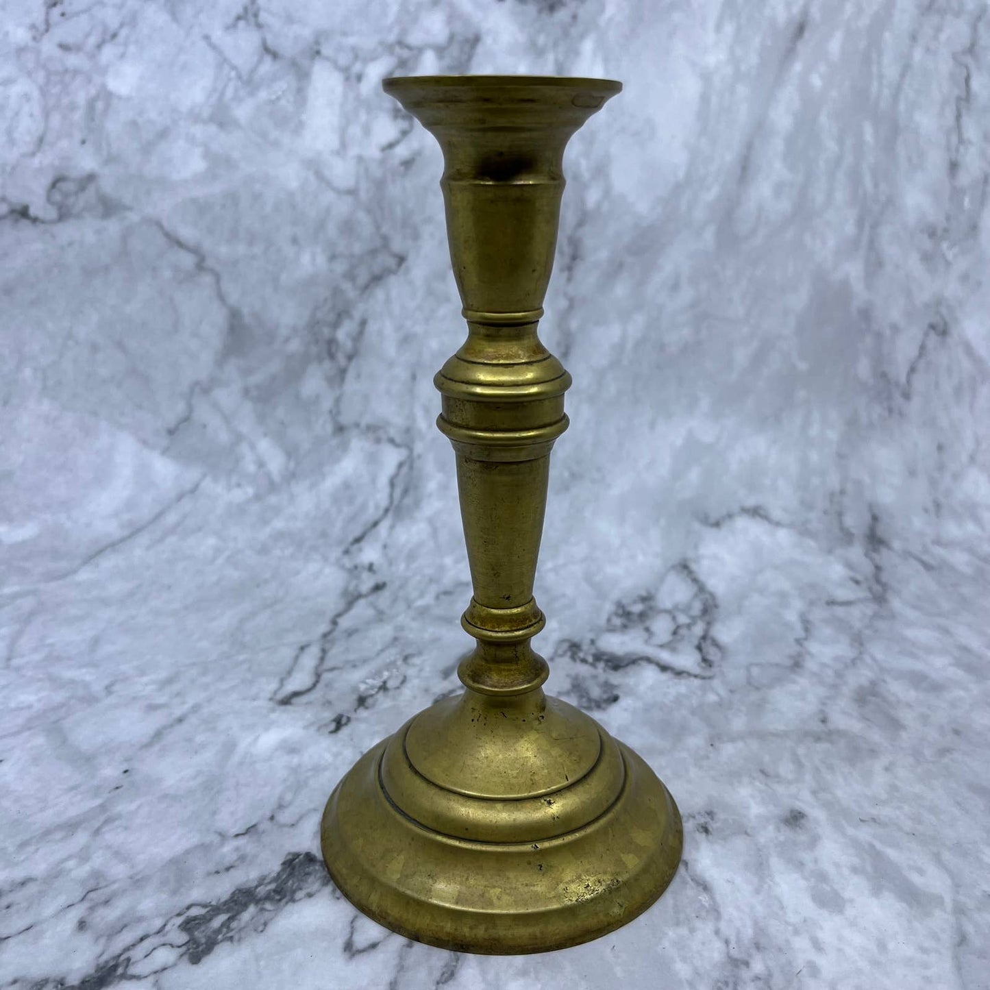 Antique Solid Brass Candlestick Candle Holder Tall Heavy & Great Patina 7” TJ4