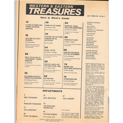 Western & Eastern Treasures Magazine Mines, Buried, Metal Detecting Jul 1980 MB2