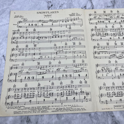 1933 Sheet Music - Snowflakes - Vincent Rose Bernie Dolen Mack David V39-4