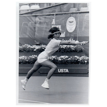 1985 Original Press Photo Women's Tennis Hu Na US Open ~5x7" AD2-5