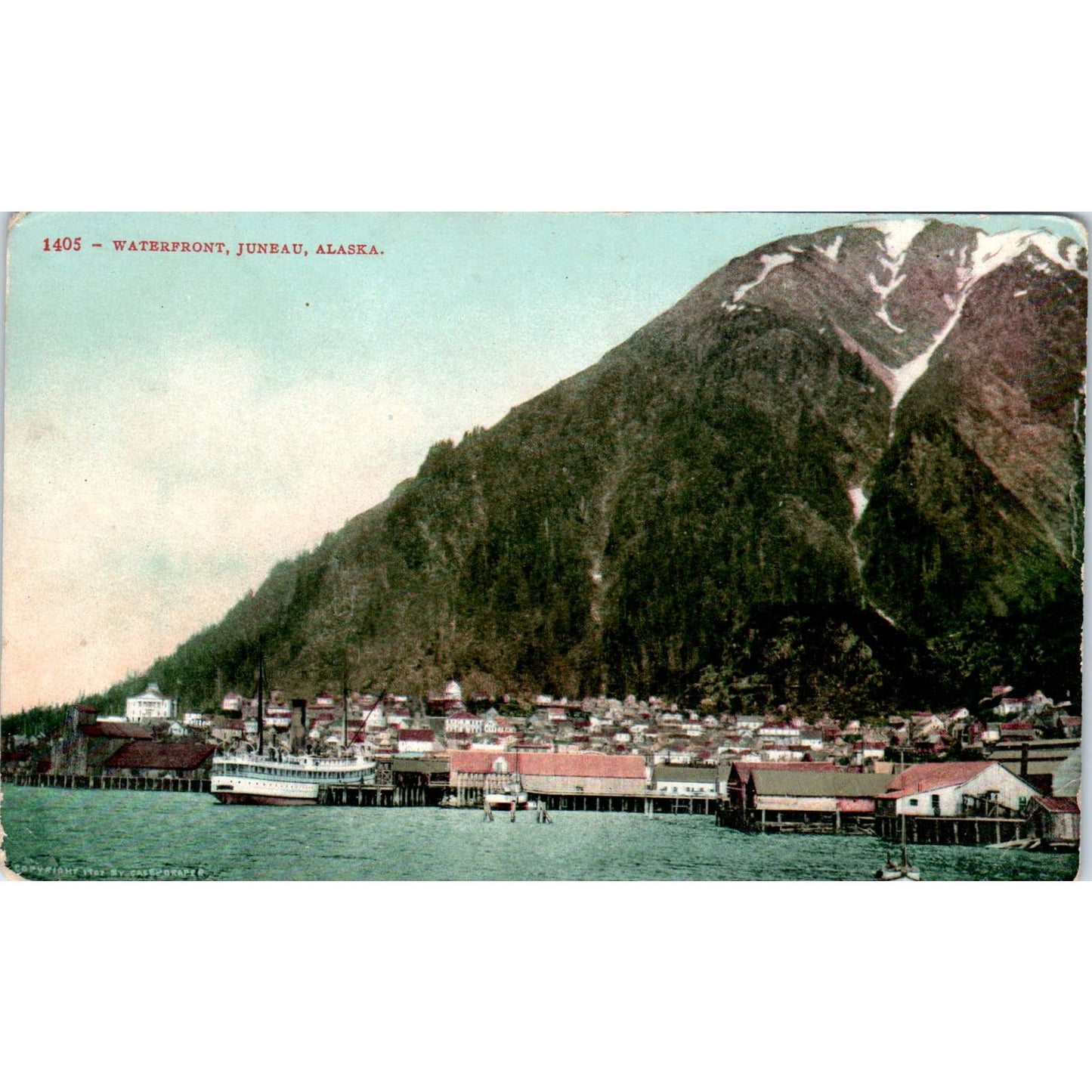 Waterfront, Juneau c1910 Alaska Original Postcard TK1-30