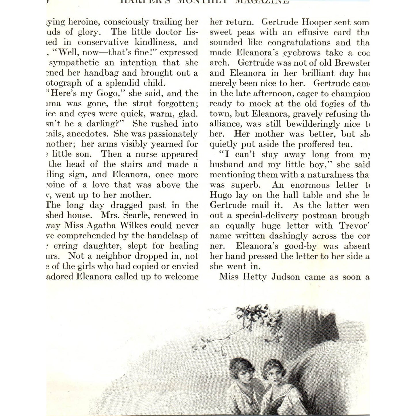 Elanora Looked Straight Ahead to Her Goal - 1921 Original Illustration TJ7-S