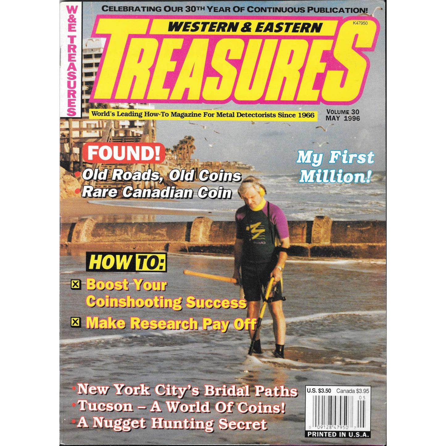 Western and Eastern Treasures Magazine May 1996 Vol. 30 Metal Detecting Gold M1