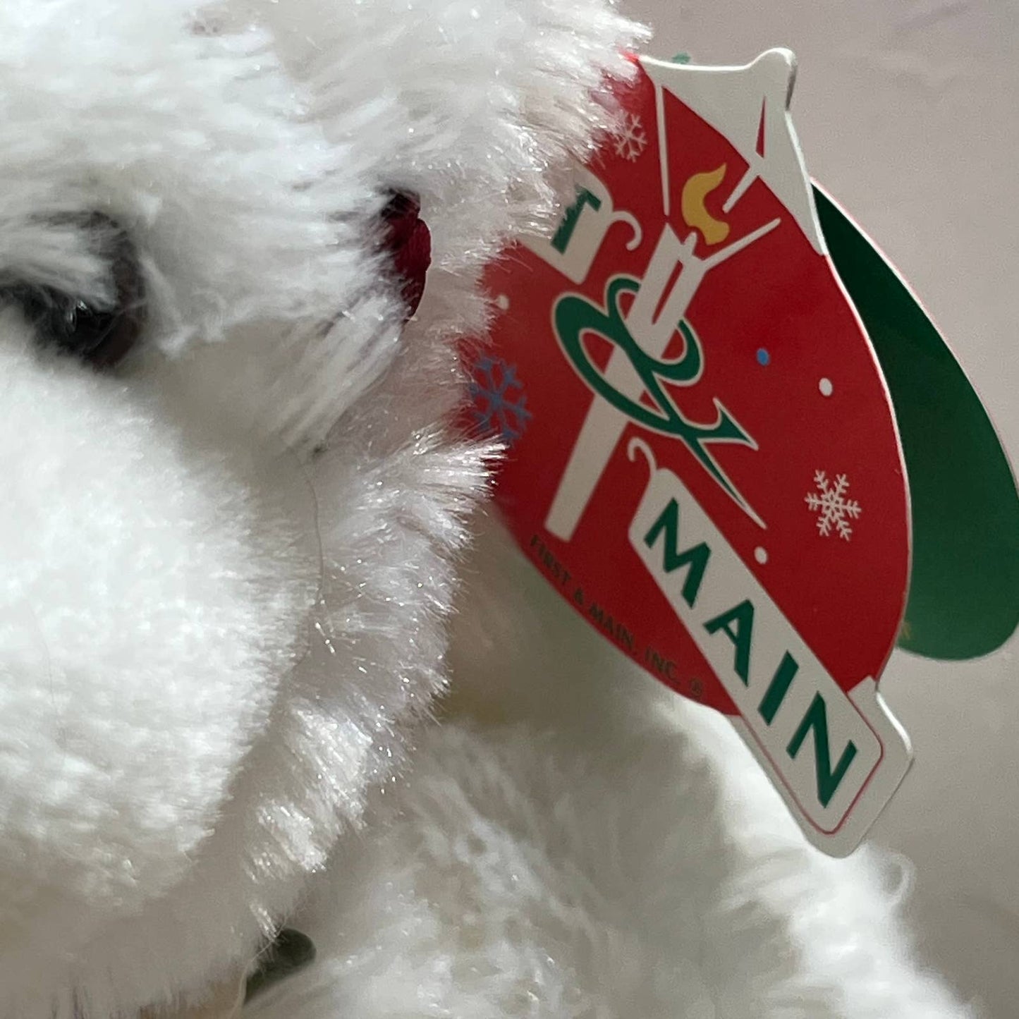 Vintage First & Main White Angel Bear Plush Stuffed Christmas Teddy Toy TA3