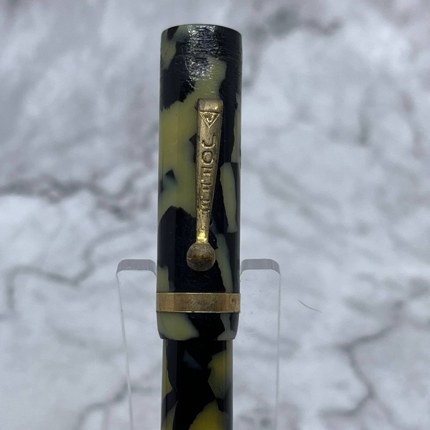 Vintage JOFFE Marbleized Green Celluloid Combination Fountain Pen SE6