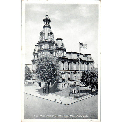 Antique Postcard Van Wert County Courthouse, Van Wert Ohio TD9
