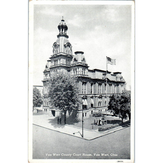 Antique Postcard Van Wert County Courthouse, Van Wert Ohio TD9