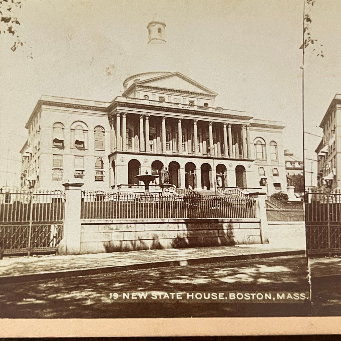 New State House Boston MA Antique Stereoview Card TJ9-V2