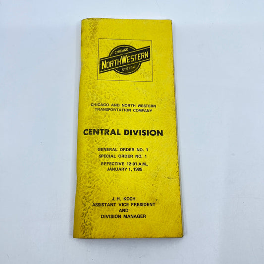 1985 Chicago Northwestern System RR General Order 1 Special Order 1 Booklet H5-3