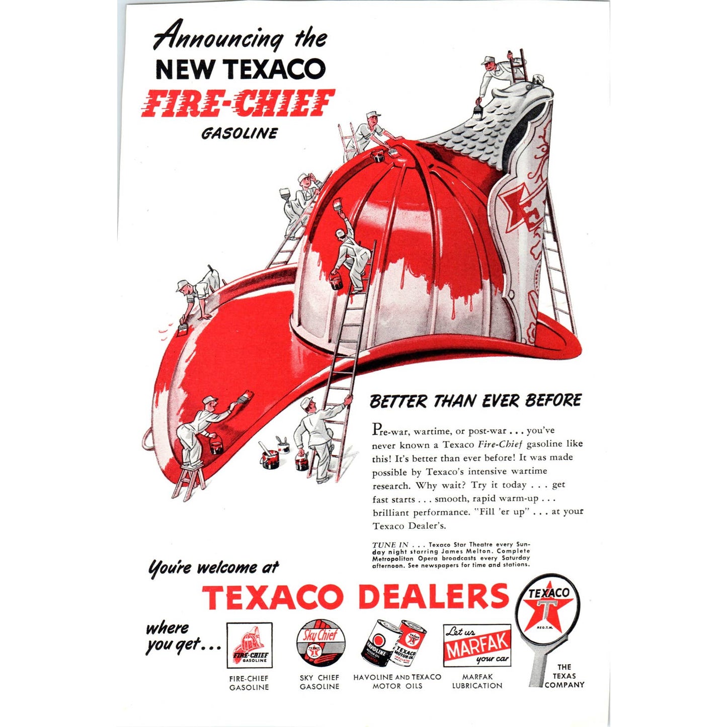 Antique Original Print Ad Texaco Fire Chief Gasoline 6x9 TJ1-2