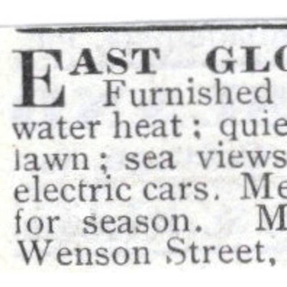 East Gloucester MA House Sidney Oakes Wenson St. - 1903 Original Ad TJ8-7-8