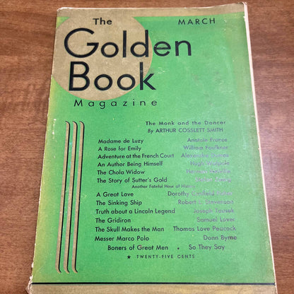 March 1932 Golden Book Magazine Faulkner Dumas Melville Stevenson Walpole TH8