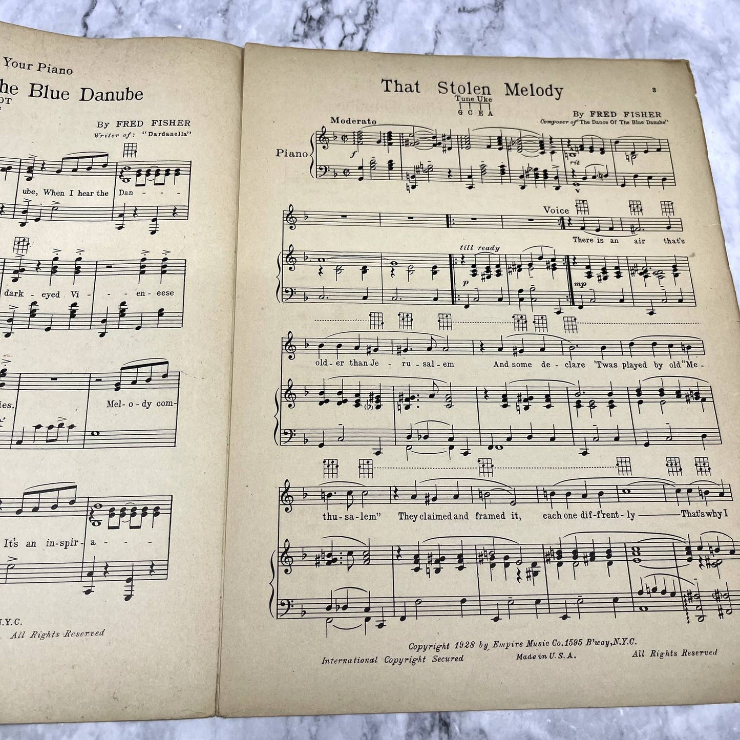 That Stolen Melody Fred Fisher 1928 Sheet Music TK2-SM