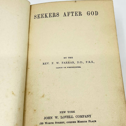 1870s Seekers After God F.W. Farrar - John Lovell Company HC TF9