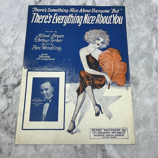 There's Everything Nice About You Pete Wendling Butler 1927 Sheet Music TK2-SM4