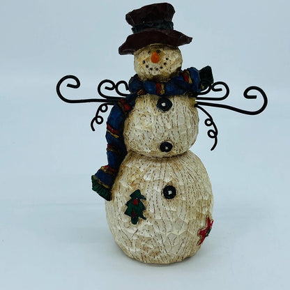 Vintage Merry Frosty Snowman Resin and Metal Figurine 6” TB9