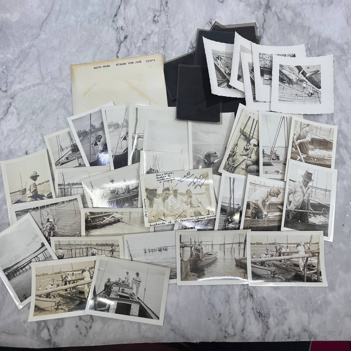 1930s Collection of Photos, Negatives White Stone VA Fishing Jack Lawson TJ9-PG3