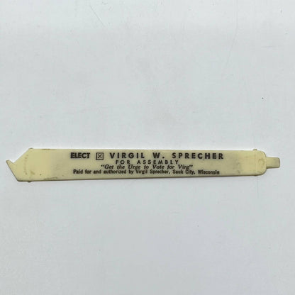 Vintage Political Nail File Virgil W. Spencer for Assembly Sauk City WI SD4