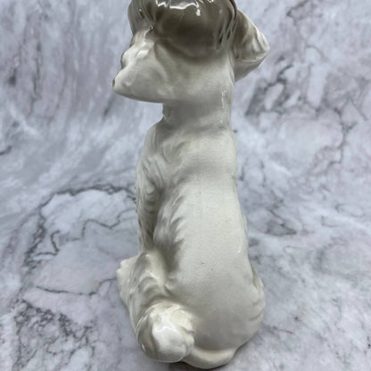 Vintage MCM White and Gray Poodle Hand Painted Porcelain Figurine 7" TJ1