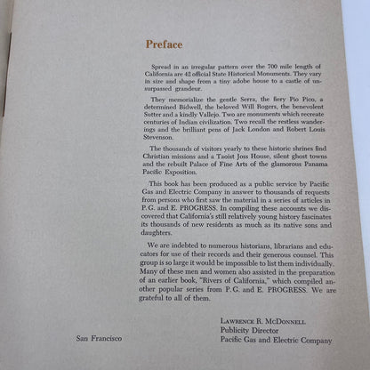 1965 California's Historical Monuments Book PG & E Governor Brown TH8