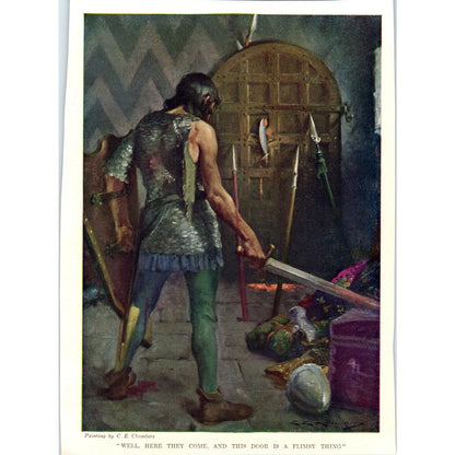 c1920 Harper's Print Well Here They Come and This Door Is A Flimsy Thing TH2-SF1
