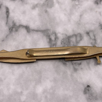 Swank Gold Tone Pommel Scimitar Sword Cutlass Rapier Tie Clip Bar Clasp SA2