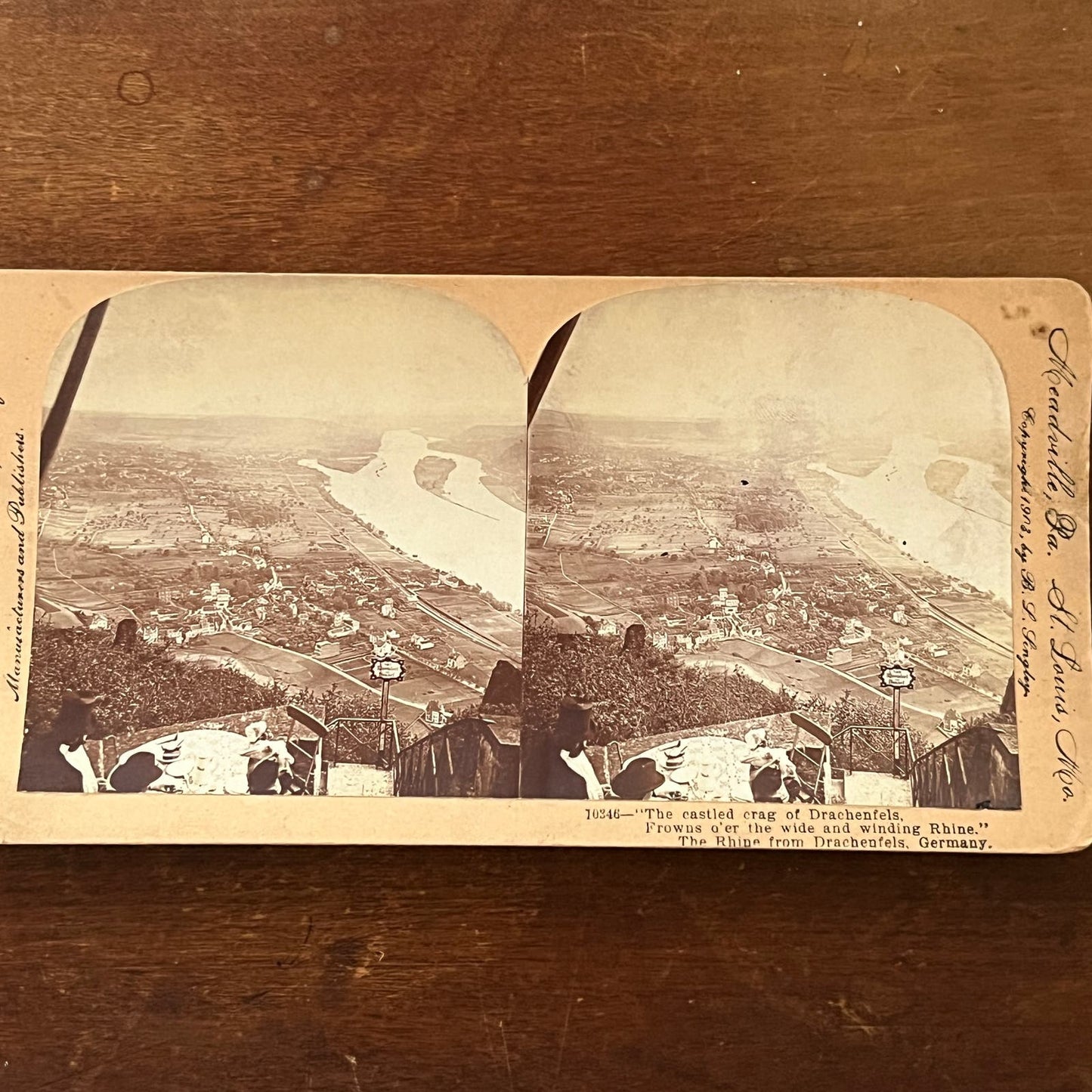 Castled Crag of Drachenfels Germany 1903 Antique Stereoview Card TJ9-V3