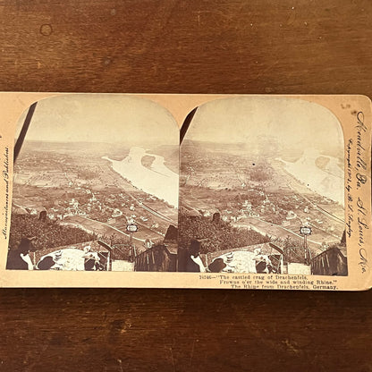 Castled Crag of Drachenfels Germany 1903 Antique Stereoview Card TJ9-V3