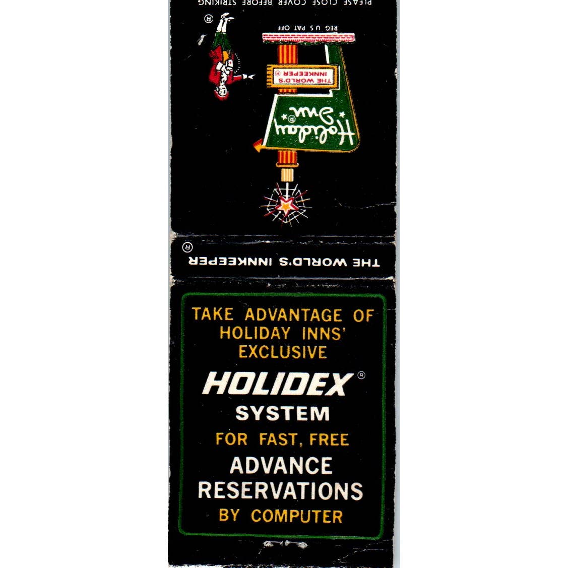 Holiday Inn Holidex System Sioux Falls SD Advertising Matchbook Cover SA1-M2