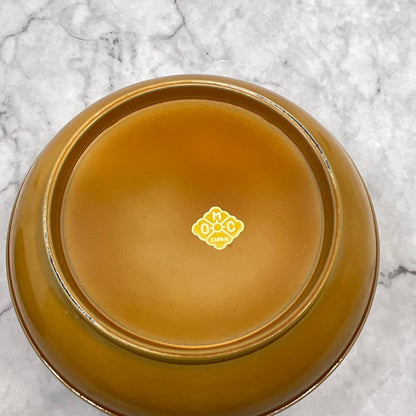 Vintage MOC Round Brown Plasticware Trinket Jewellery Box Powder Jar 4.75" TI7