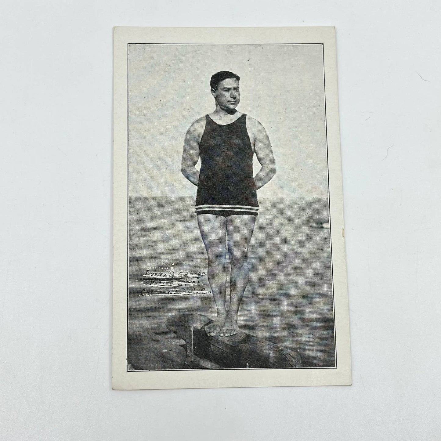 c1920 Old Time Bathing Suit Catalina Island CA Everett Adargo Diver Postcard SC6