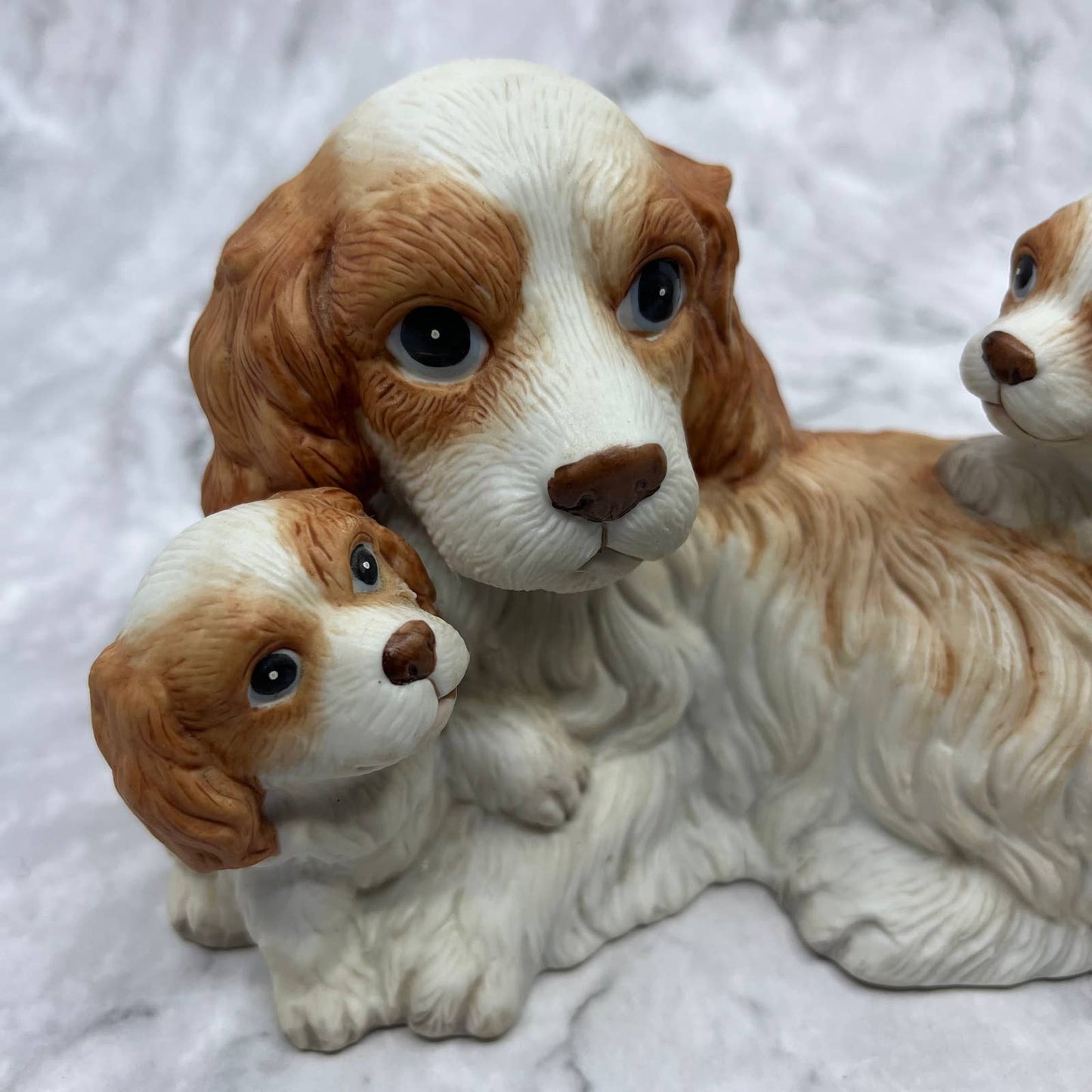 Homco Cocker Spaniel Mother Pups Puppies Ceramic Figurine Dog 7" #1434 TA1