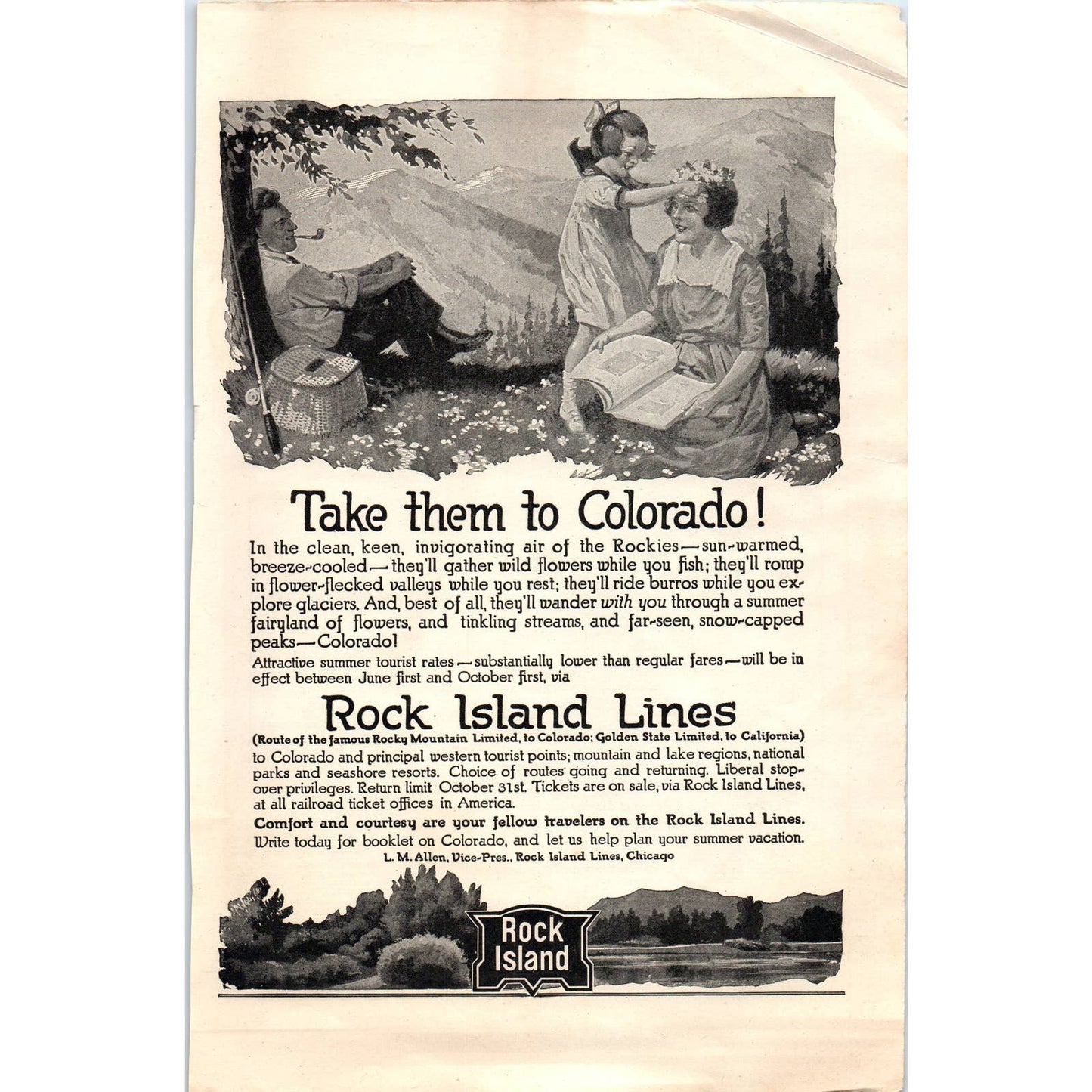Rock Island Lines Colorado Travel Railroad - 1921 Original Ad TJ7-L