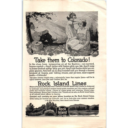 Rock Island Lines Colorado Travel Railroad - 1921 Original Ad TJ7-L
