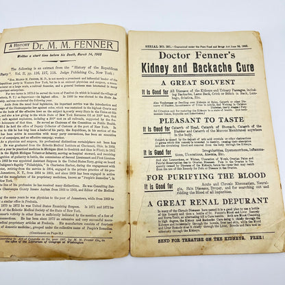 1906 Dr. Fenner’s Cook Book Quack Medicine Recipes Fredonia NY L1-5