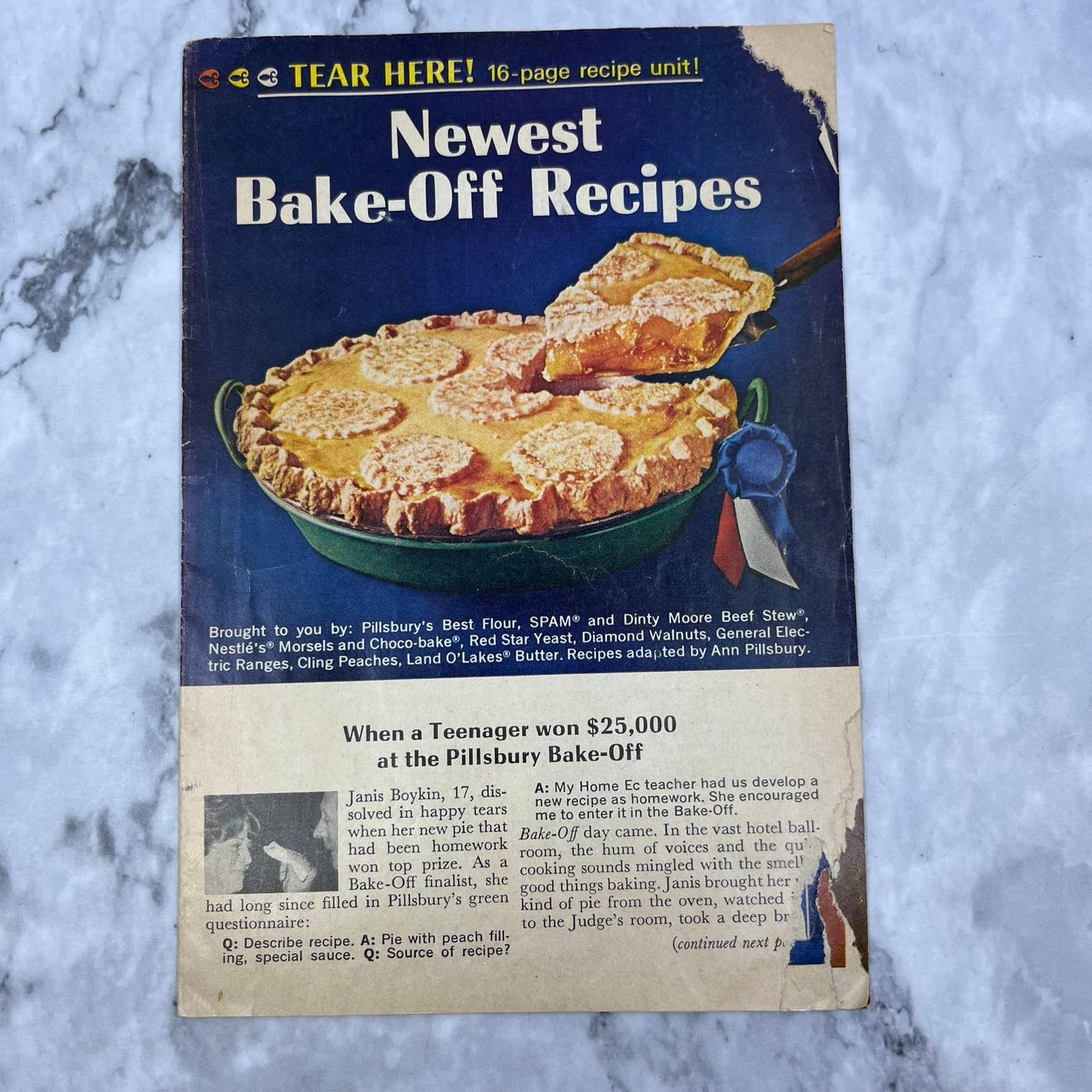 1964 Pillsbury Bake Off 16 Page Recipes dessert Pamphlet vintage original TJ4