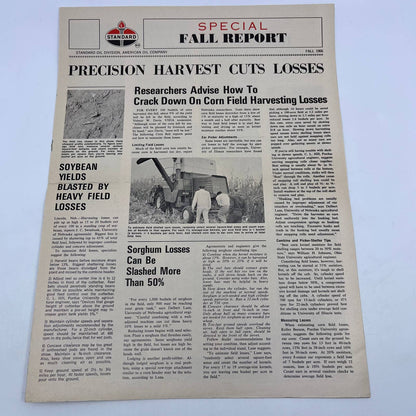 1966 Standard Oil Farm Newsletter Precision Harvest Cuts Losses TH8