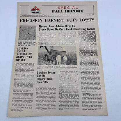 1966 Standard Oil Farm Newsletter Precision Harvest Cuts Losses V40-4