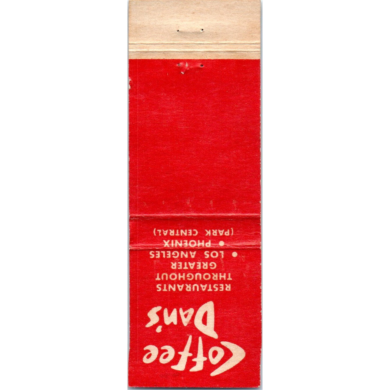 Coffee Dan's Restaurants Los Angeles Phoenix Advertising Matchbook Cover MM9-9