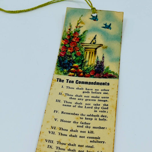 Vintage 1940s Bookmark The Ten CommandmentsWarner Press K2126 USA C1